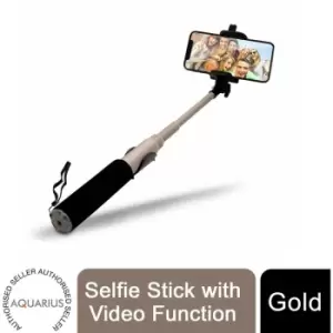 Aquarius Selfie Stick with Video Function - Gold