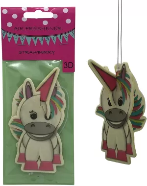 3D Carded Strawberry Pack Of 20 Unicorn Air Freshener