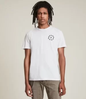 AllSaints Mens Bunch Brace Crew T-Shirt, Optic White, Size: M