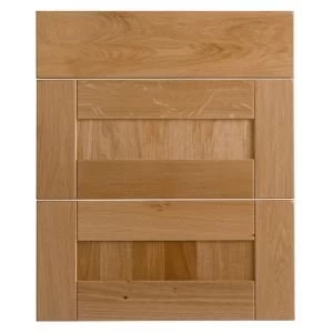 Cooke Lewis Chesterton Solid Oak Drawer front W600mm Set of 3