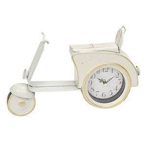 HOMETIME? Vintage Cream & Gold Scooter Mantel Clock