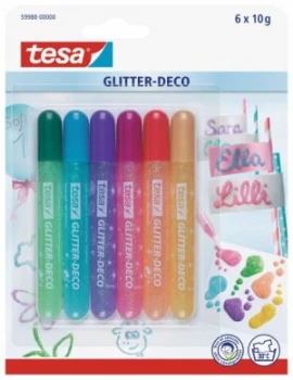 tesa Glitter Pens 6 assorted pastel colours 59988 PK12