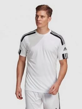 Adidas Mens Squad 21 Short Sleeved Jersey, White, Size L, Men