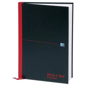 Black n Red A4 90gm2 192 Pages Recycled Ruled Casebound Notebook Pack of 5
