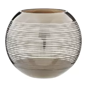 Premier Housewares Rounded Glass Vase with Nickel Stripe - Large