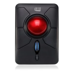 Adesso - IMouse Wireless Programmable Ambidextrous Trackball - Black/Red