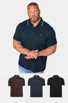 3 Pack Tipped Polo Shirts