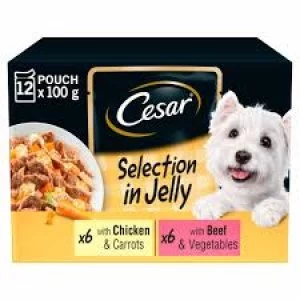 Cesar Pouch Selection in Jelly Dog Food 12x100g