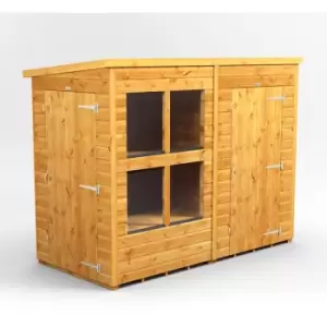 8x4 Power Pent Potting Shed Combi Building including 4ft Side Store