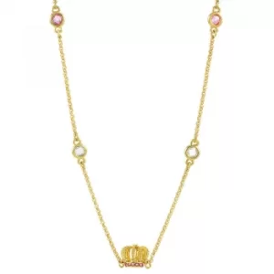 Ladies Juicy Couture Gold Plated Juicy Crown Station Necklace