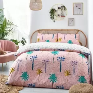 Style Lab Palmtropolis Duvet Cover Set (Double) (Pink)