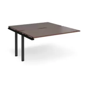 Bench Desk Add On 2 Person Rectangular Desks 1400mm Walnut Tops With Black Frames 1600mm Depth Adapt