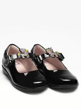 Lelli Kelly Girls Bonnie Unicorn Dolly School Shoe - Black Patent, Size 1 Older