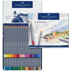 Faber Castell Goldfaber Aqua Water'Col Pencils Set Tin of 48