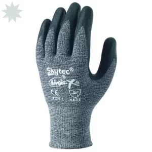 Cut Resistant Gloves, Bi-polymer Coated, Grey/Black, Size 7