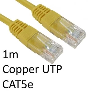 RJ45 (M) to RJ45 (M) CAT5e 1m Yellow OEM Moulded Boot Copper UTP Network Cable