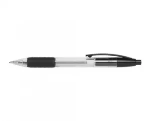 ValueX Retractable Ballpoint Pen Rubber Grip 1.0mm Tip 0.7mm Line Blac
