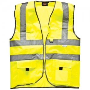 Dickies Hi Vis Safety Technical Waistcoat Yellow L