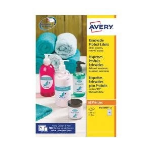 Avery Removable Labels Round 25mm White Pack of 1200 L4850REV-25