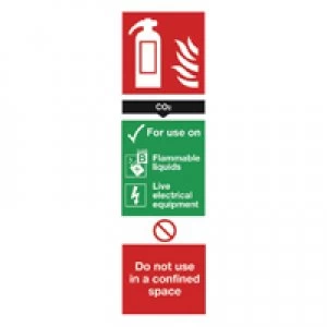Blick Safety Sign Carbon Dioxide Fire Extinguisher 280x90mm Self-Adhesive F2