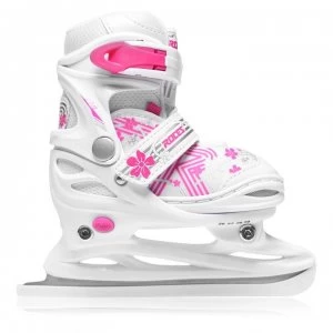 Roces Jockey Ice Skates Junior Girls - White/Pink