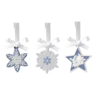 Wedgwood Christmas Charms S3 Snowflakes and Star - Blue/White