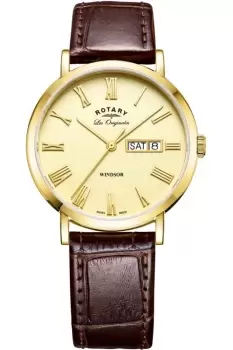 Mens Rotary Swiss Made Windsor Day-Date Watch GS90156/09