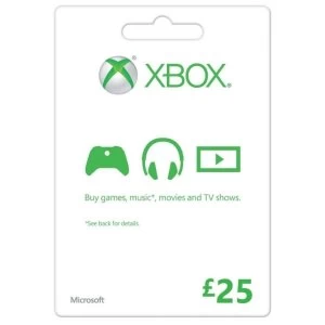 Microsoft Money (Gift Card) Twenty Five 25 Pounds Xbox 360 & Xbox One