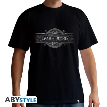 Game Of Thrones - Opening Logo Mens Large T-Shirt - Black