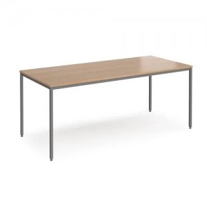 Rectangular flexi table with graphite frame 1800mm x 800mm - beech