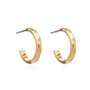 Rachel Jackson London Gold Plated Star Studded Hoop Earrings