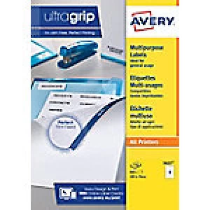 AVERY Multipurpose Labels 3427 UltraGrip White Self Adhesive A4 105 x 74mm 800 pieces
