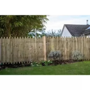 Forest Garden Pressure Treated Contemporary Picket Fence Panel 6' x 3' (5 Pack) in Natural Timber