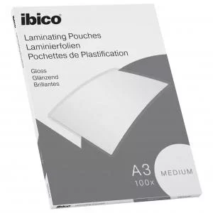 Ibico Basics Medium A3 Laminating Pouches Crystal clear Pack 100