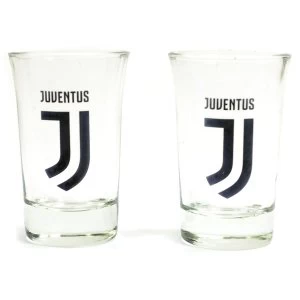 Juventus Two Pack Word Mark Shot Glasses