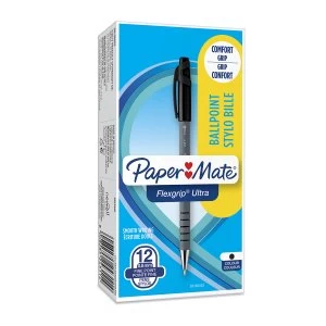 Paper Mate S0190053 Flexgrip Ultra Ball Point Pen Fine 0.7mm Tip 12 Pa