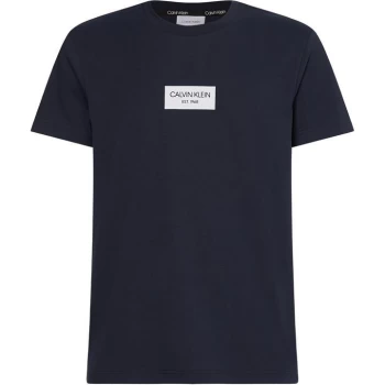 Calvin Klein Box Logo T Shirt - Calvin Navy