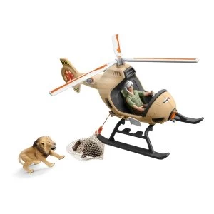Schleich - Wild Life Animal Rescue Helicopter with Toy Figures & Accessories