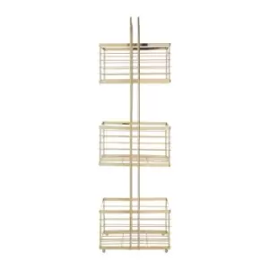 Interiors by PH Storage Caddy, 3 Tier / Rectangular - Champagne Gold