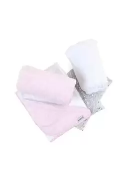 Clair De Lune Marshmallow Baby Gift Bag- Pink (Marshmallow Hooded Towel, Travel Wash Mit and Changing Mat, Marshmallow Blanket), Pink