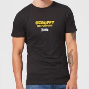 Plain Lazy Scruffy On Purpose Mens T-Shirt - Black - S