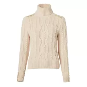 Holland Cooper Womens Belgravia Cable Knit Oatmeal Large