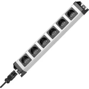 Kopp 2.29420012E8 Power strip (w/o switch) 6x Black, Silver GST18i socket