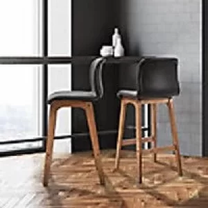 Homcom Bar Stool Faux Leather Brown 2 Pieces