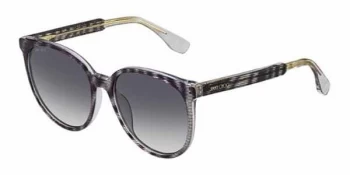 Jimmy Choo Reece Sunglasses Striped Glitter Black LWZ 55mm