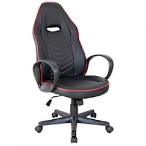 Vinsetto Office Chair Black, Red Foam, Nylon, PU 921-167V70RD