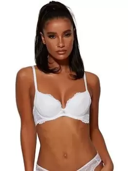 Gossard Superboost Lace Padded Plunge Bra - White, Size 32G, Women