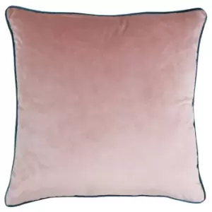 Meridian Velvet Cushion Blush/Teal
