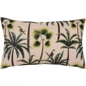 Evans Lichfield Palms Botanical Outdoor Cushion Cover, Blush, 30 x 50 Cm