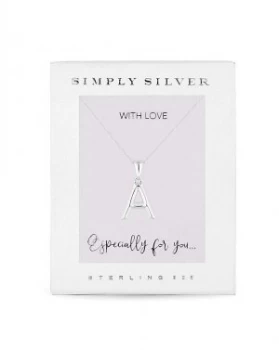 Simply Silver Alphabet Necklace Letter A